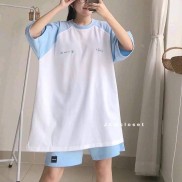 Bộ Đùi cotton tay lỡ Unisex . Bộ Phối zalang Quần đùi 26